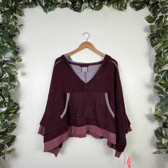 Free People Movement Oversized Bonfire Hoodie Purple NWT Women’s Size XS - Picture 1 of 12